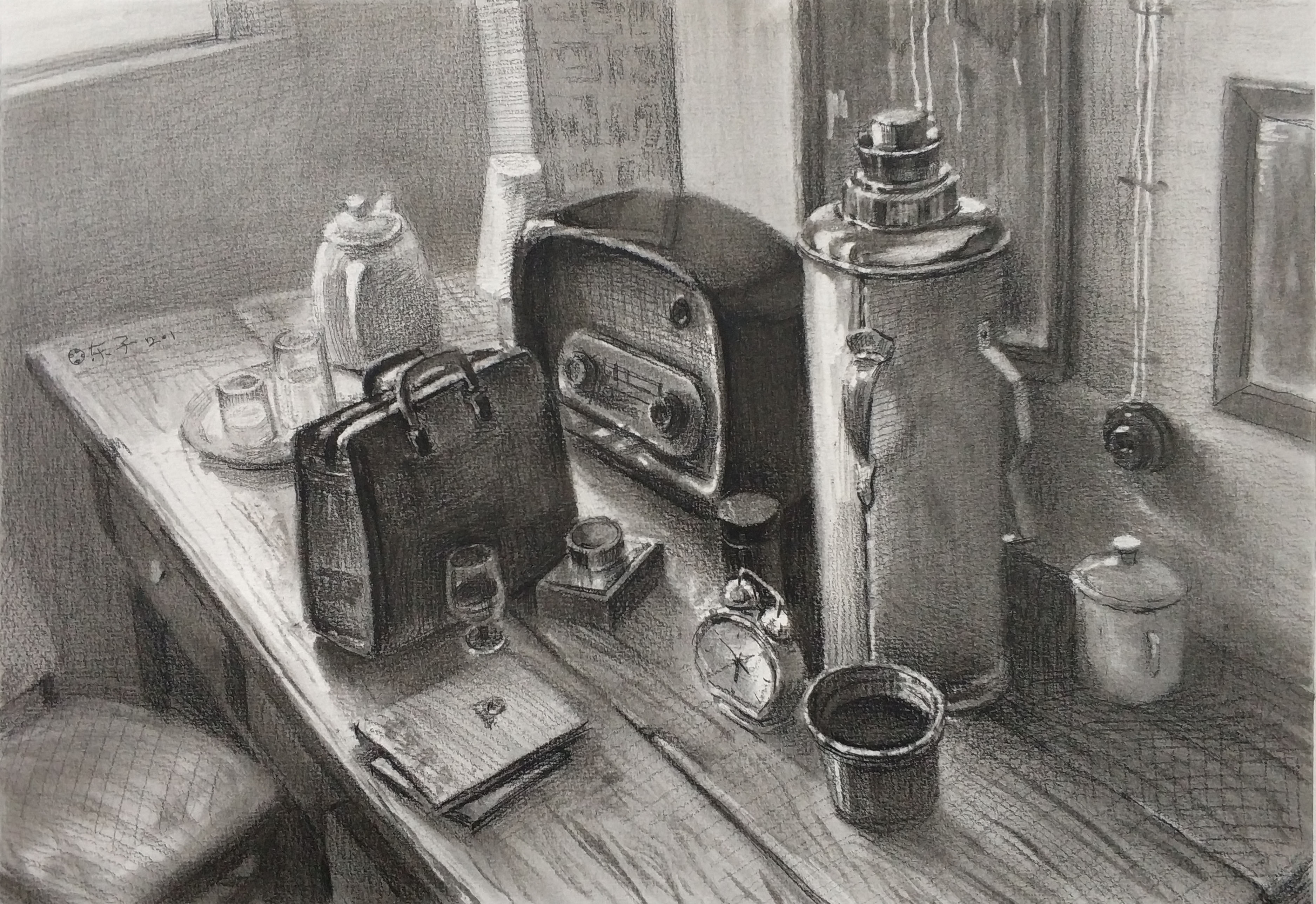 北京畫室姜曉東老師素描靜物作品